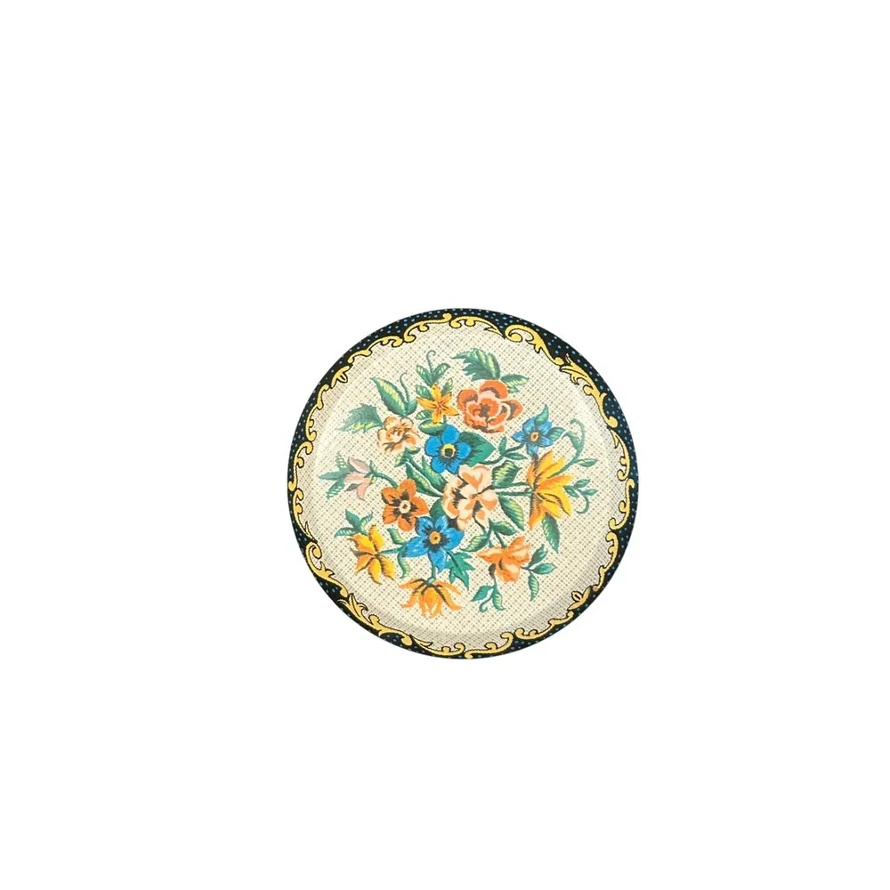 Daher Floral Tin Decor Canister Vintage 70s Cottagecore Made in England Storage